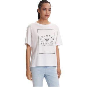 Emporio Armani, Dames, Tops, Wit, Maat: S Katoen,