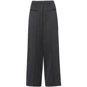 Tela, Dames, Broeken, Zwart, Maat: S Leer,