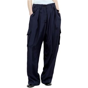 Dries Van Noten, Dames, Broeken, Blauw, Maat: L Viscose,
