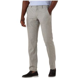 Alberto, Heren, Broeken, Grijs, Maat: W32 L32 Linnen,