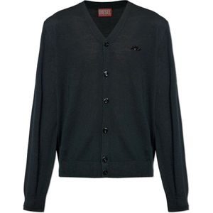 Diesel, Heren, Truien, Zwart, Maat: L Wol,