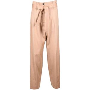 Pinko, Dames, Broeken, Beige, Maat: 3XS Wol,