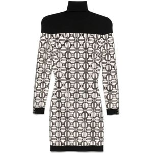 Elisabetta Franchi, Dames, Jurken, Zwart, Maat: L