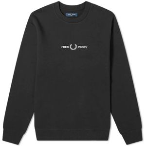Fred Perry, Heren, Sweatshirts & Hoodies, Zwart, Maat: XL Katoen,