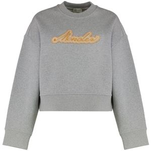 Moncler, Dames, Sweatshirts & Hoodies, Grijs, Maat: XS Katoen,