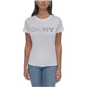 Dkny, Dames, Tops, Wit, Maat: L Katoen,