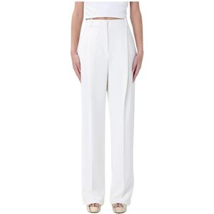 Elisabetta Franchi, Dames, Broeken, Wit, Maat: XS Leer,