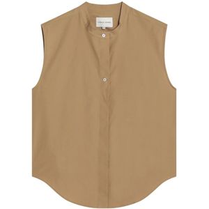 Loulou Studio, Dames, Tops, Bruin, Maat: L Katoen,