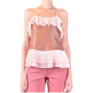 Patrizia Pepe, Dames, Tops, Roze, Maat: XS Poliester,