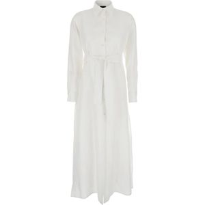 Plain, Dames, Jurken, Wit, Maat: L Linnen,