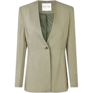 Samsøe Samsøe, Dames, Jassen, Groen, Maat: S Leer,