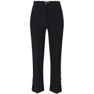 Elisabetta Franchi, Dames, Broeken, Zwart, Maat: XL Satijn,