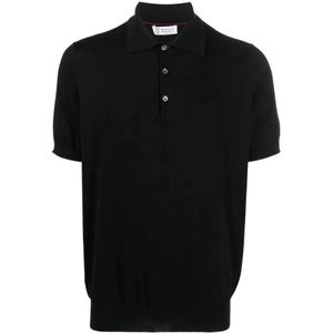 Brunello Cucinelli, Heren, Tops, Zwart, Maat: 4XL Katoen,