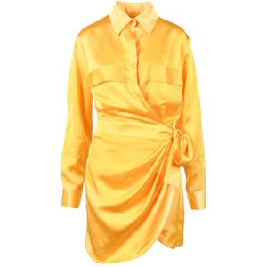 Nineminutes, Dames, Jurken, Geel, Maat: S Poliester,