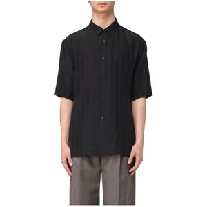Saint Laurent, Heren, Overhemden, Zwart, Maat: XL Zijde,