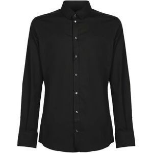 Dolce & Gabbana, Heren, Overhemden, Zwart, Maat: L Katoen,