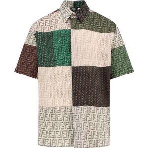 Fendi, Heren, Overhemden, Veelkleurig, Maat: M Linnen,