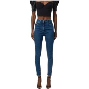 Elisabetta Franchi, Dames, Jeans, Blauw, Maat: W25 Katoen,