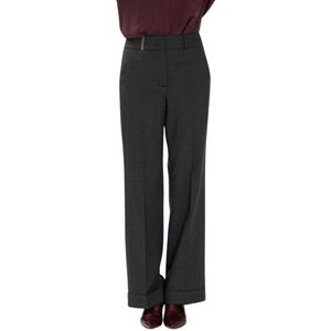 Peserico, Dames, Broeken, Grijs, Maat: S Wol,