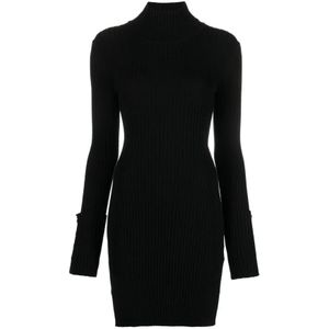 Rabanne, Dames, Jurken, Zwart, Maat: XS Wol,