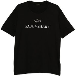 Paul & Shark, Heren, Tops, Zwart, Maat: L Katoen,