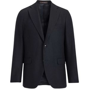 Oscar Jacobson, Heren, Jassen, Blauw, Maat: M Wol,