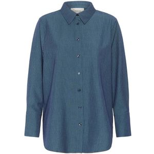 My Essential Wardrobe - Vitta MW Shirt Blouse - Blauw - Lange Mouw