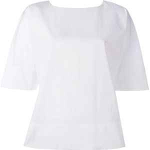 Alberto Biani, Dames, Blouses & Shirts, Wit, Maat: XS Katoen,