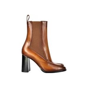 Santoni Enkellaarzen Leer Hersilia Stijl , Brown , Dames , Maat: 41 EU