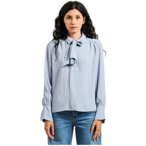 Iblues, Dames, Blouses & Shirts, Blauw, Maat: M Zijde,