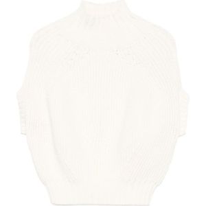 Sportmax, Dames, Truien, Wit, Maat: S Katoen,