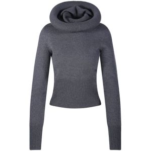 Alaïa, Dames, Truien, Grijs, Maat: XS Wol,