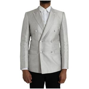 Dolce & Gabbana, Heren, Jassen, Wit, Maat: S Zijde,