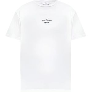 Stone Island, Heren, Tops, Wit, Maat: 2XL Katoen,
