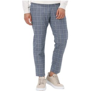 SELECTED HOMME - Slhslim-timelogan - Herenbroek - Lichtblauw - Ruitpatroon