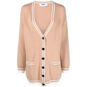 Msgm, Dames, Truien, Beige, Maat: S Wol,