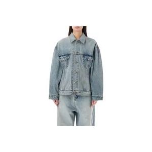 Balenciaga Uurglas Denim Jas , Blue , Dames , Maat: 2XS