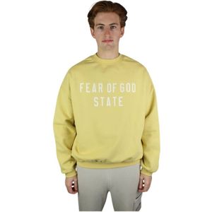 Fear Of God, Heren, Sweatshirts & Hoodies, Geel, Maat: XL Fleece,