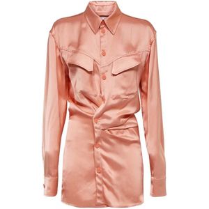 Off White, Dames, Jurken, Roze, Maat: XS Katoen,