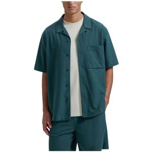 Olaf Hussein, Heren, Overhemden, Groen, Maat: L Linnen,