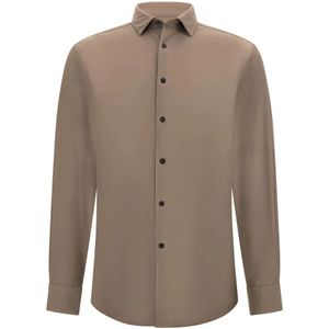 Boggi Milano, Heren, Overhemden, Beige, Maat: 2XL Nylon,