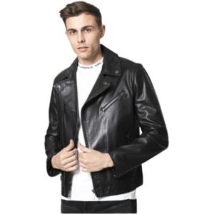 Karl Lagerfeld, Heren, Jassen, Zwart, Maat: M Leer,