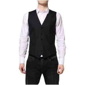 Dolce & Gabbana, Heren, Pakken, Zwart, Maat: M Wol,