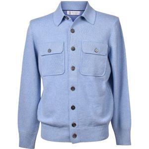 Brunello Cucinelli, Heren, Truien, Blauw, Maat: 3XL Kasjmier,