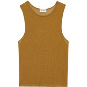 Saint Laurent, Dames, Tops, Bruin, Maat: L Viscose,