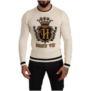 Dolce & Gabbana, Heren, Truien, Wit, Maat: XS Kasjmier,