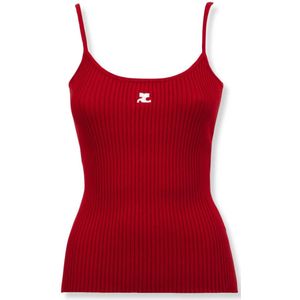 Courrèges, Dames, Tops, Rood, Maat: L Viscose,