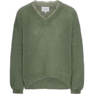 Americandreams, Dames, Truien, Groen, Maat: M Wol,