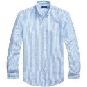 Polo Ralph Lauren, Heren, Overhemden, Blauw, Maat: 2XL Linnen,