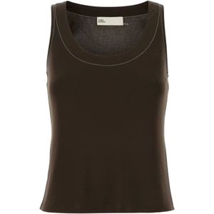 Tory Burch, Dames, Tops, Bruin, Maat: XS Viscose,